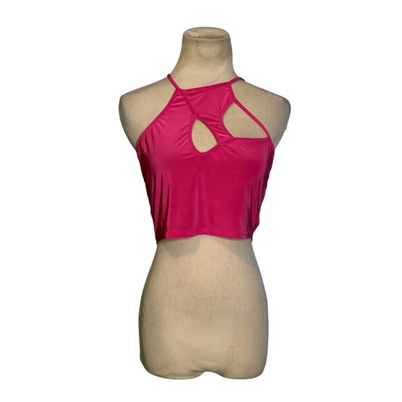 PrettyLittleThings pink cut out crop tank top size 6 - Picture 12 of 12